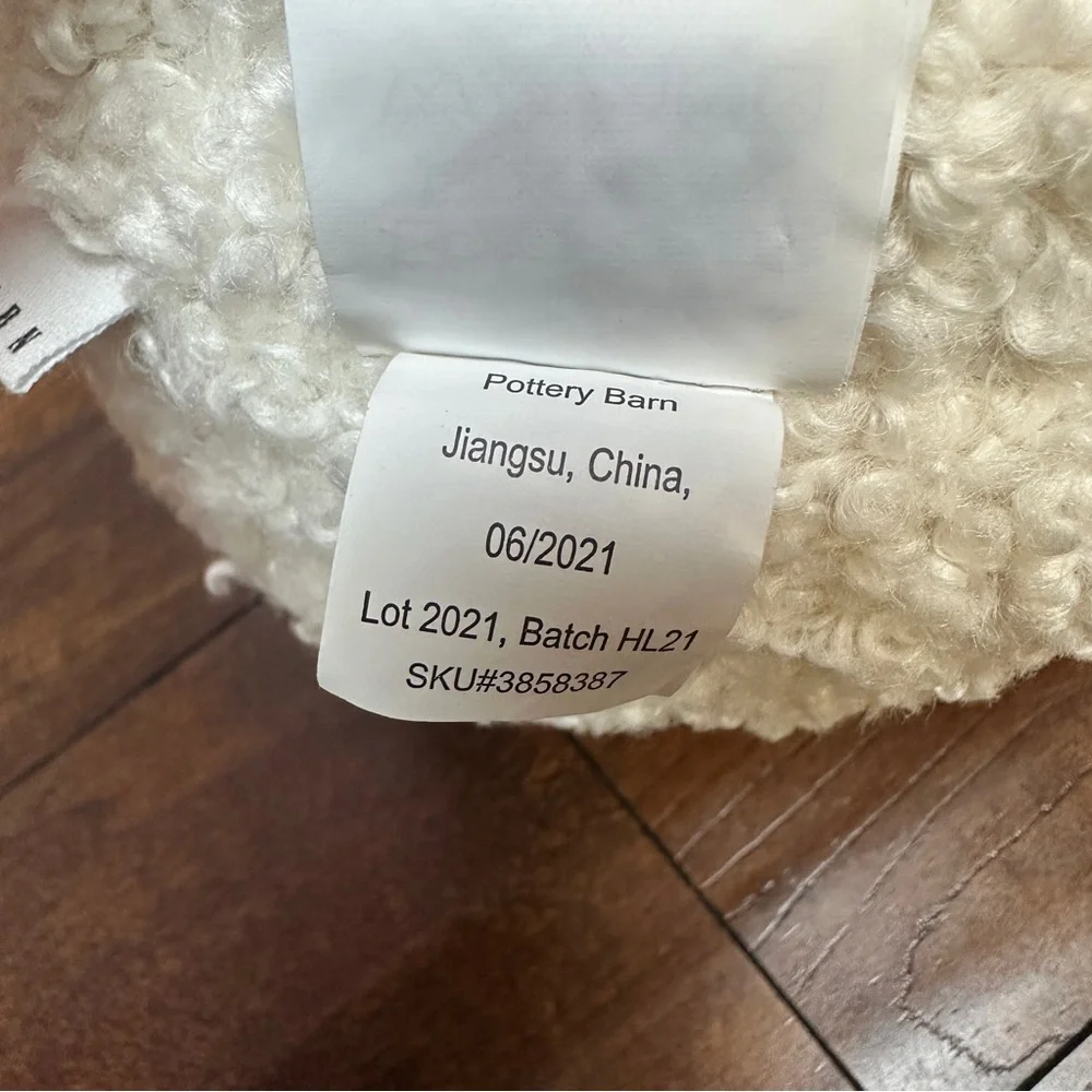 Pottery Barn ARCHIE SNOWMAN SHAPED PILLOW Christmas Winter Holiday Faux Fur